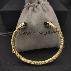 David Yurman 5MM Deep green diamond bracelet